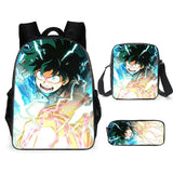 Anime Hero Schoolbag Backpack Set for Kids