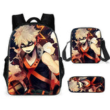 Anime Hero Schoolbag Backpack Set for Kids