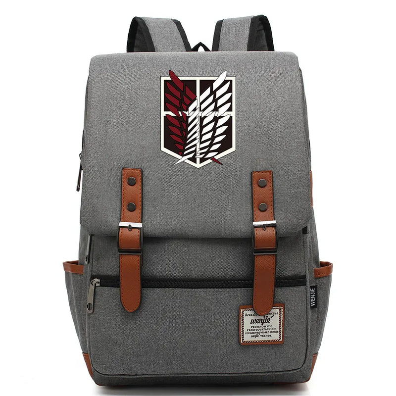 Anime Wings Attack Buckle School Bag for Children