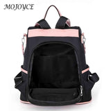 Anti-Theft Large Backpack Bag Women Oxford Cloth Contrast Girl