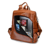Women's Soft Leather Anti-theft Backpack - Multi-function Shopping Bag