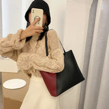 April Shoulder Bag High Personality Contrast Tote Bag Large Capacity