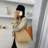 April Shoulder Bag High Personality Contrast Tote Bag Large Capacity