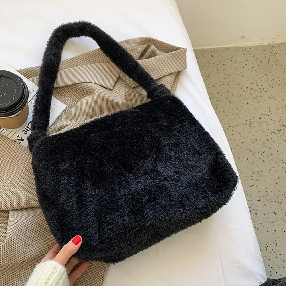 Autumn Winter Vintage Plush Shoulder Bag
