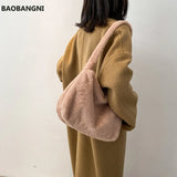 Autumn Winter Vintage Plush Shoulder Bag