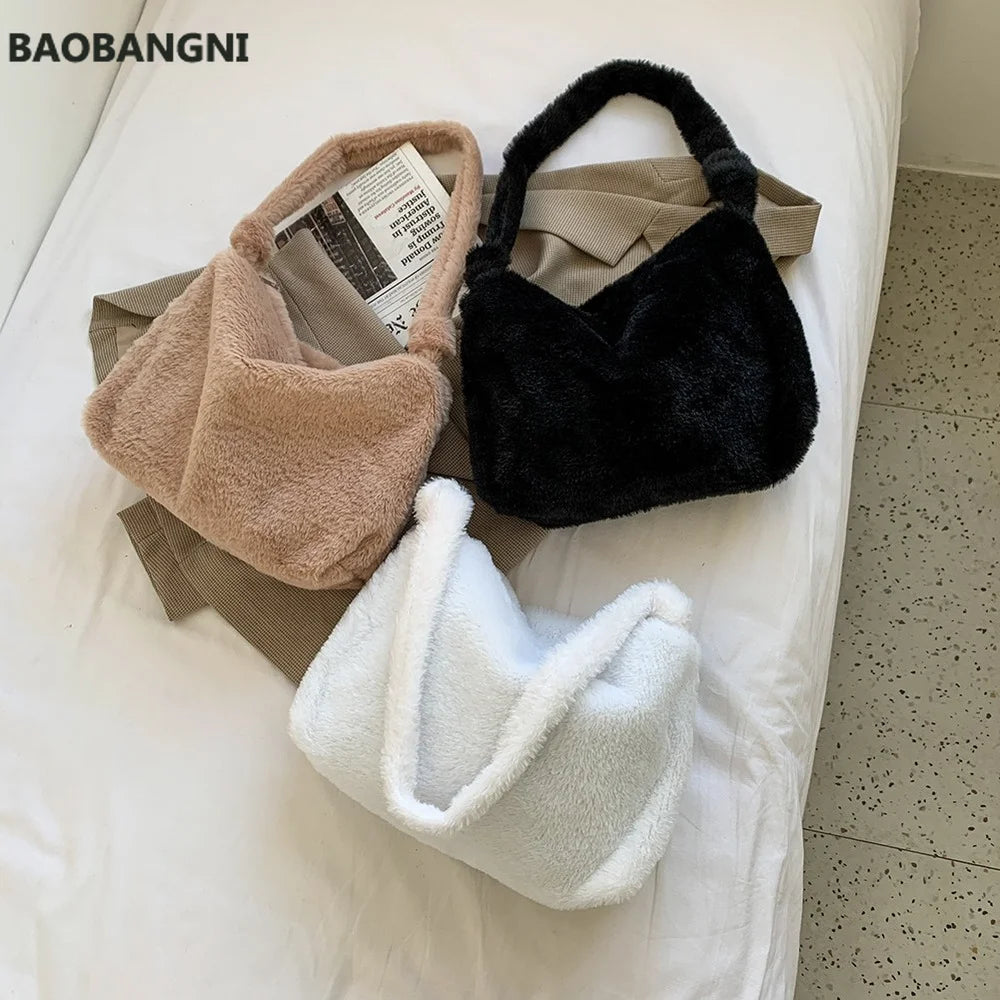 Autumn Winter Vintage Plush Shoulder Bag