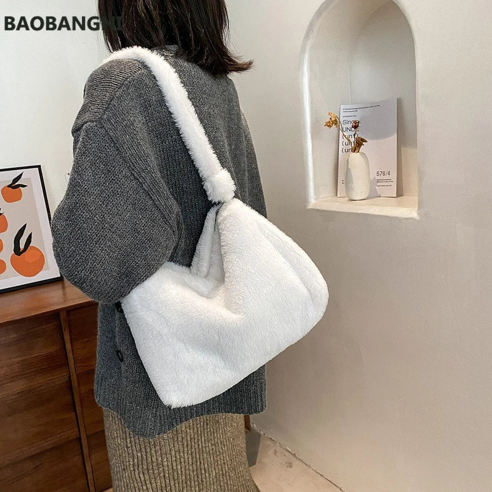 Autumn Winter Vintage Plush Shoulder Bag