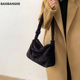 Autumn Winter Vintage Plush Shoulder Bag