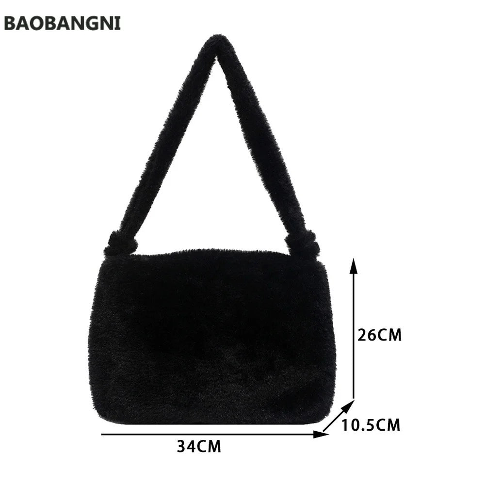 Autumn Winter Vintage Plush Shoulder Bag