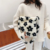Flower Fluffy Plush Crossbody Bag Women Shoulder Daily Bag