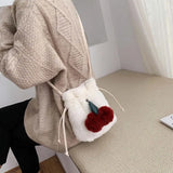 Plush Fur Women Shoulder Bag Crossbody with Fur Ball Tote