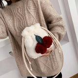 Plush Fur Women Shoulder Bag Crossbody with Fur Ball Tote