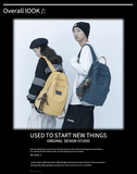 Canvas Anti Theft Backpack Solid School Bags Large Capacity