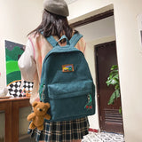 Canvas Women Backpack School Bag Anti-theft