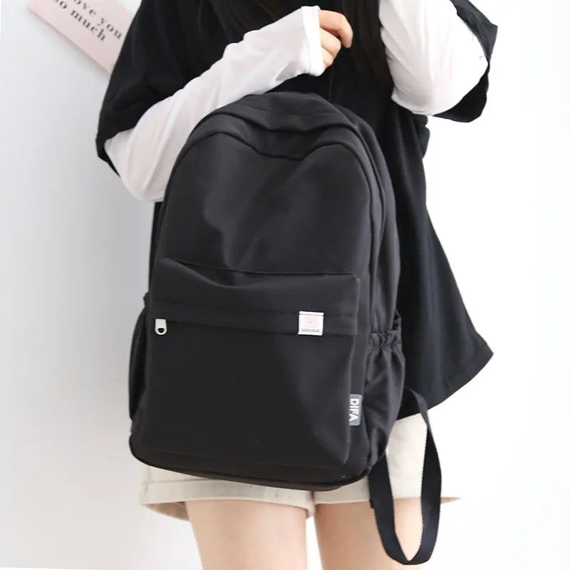 Canvas Women Backpack Anti-theft Shoulder Bag School Bag