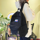 Canvas Women Backpack School Bag Anti-theft