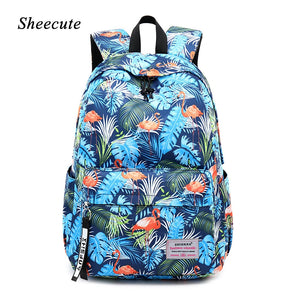 Flamingo Print Children School Bag Light Student Backpack
