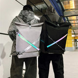 Youth Unique Big Backpack Unisex Bag Casual Oxford Cloth Tide Reflection Bag