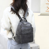 Casual Leather Backpack for University Student