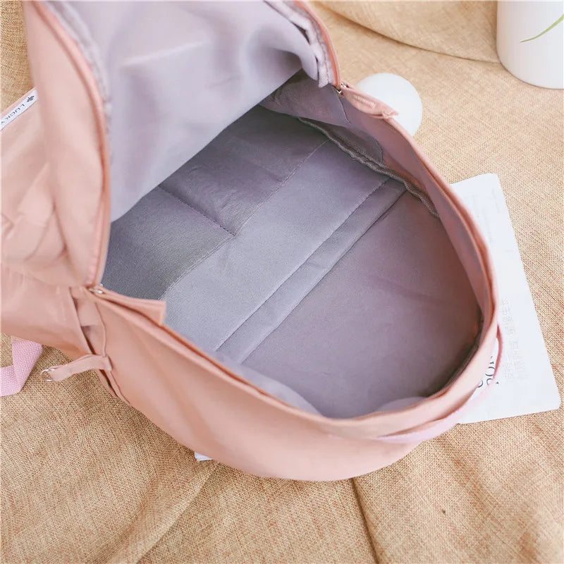 Pink Backpack For Women Leisure Trip Rucksack School Bag