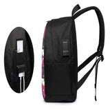 Halloween Eyeball Student School Bag USB Charge Laptop Back Pack