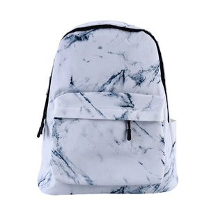 Canvas Backpack Small Fresh Teen Girl Bag Casual Marble Backpacks Women