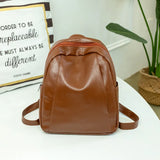 Leather Laptop Backpack for Women College Student Book School Bags