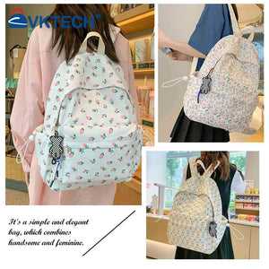 Floral Printed School Backpack Large Capacity Bookbag