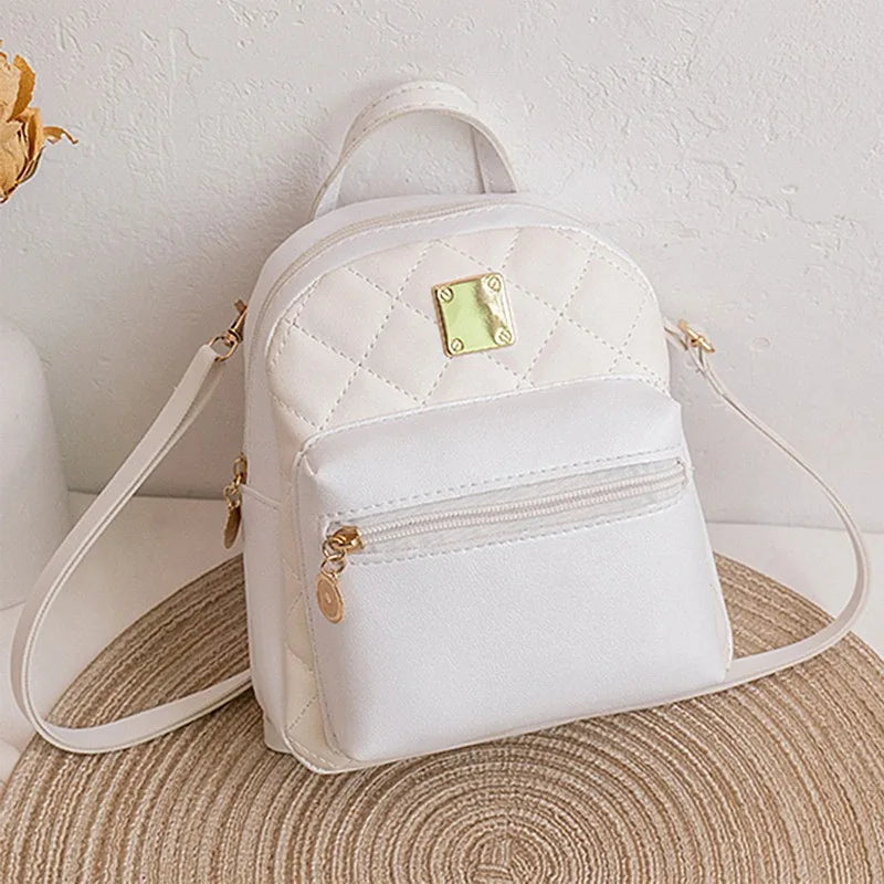 Leather Mini Backpack Waterproof Bags For Women Phone Purse Small Backpacks