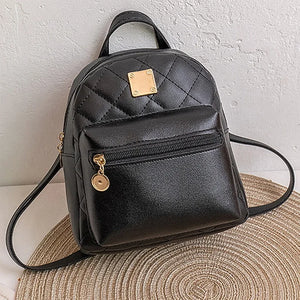 Leather Mini Backpack Waterproof Bags For Women Phone Purse Small Backpacks