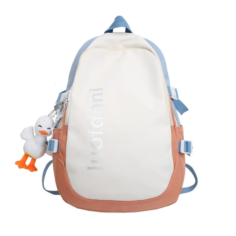 Anti-Theft Nylon Women Backpack for Teenager Girls