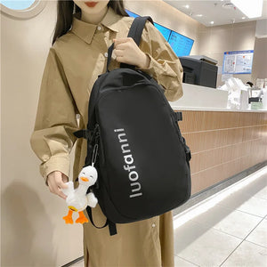 Anti-Theft Nylon Women Backpack for Teenager Girls