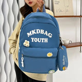 Nylon Women Backpack Letter Printed Shoulder Bag School Bag