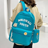 Nylon Women Backpack Letter Printed Shoulder Bag School Bag