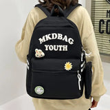 Nylon Women Backpack Letter Printed Shoulder Bag School Bag