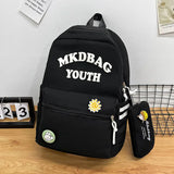 Nylon Women Backpack Letter Printed Shoulder Bag School Bag