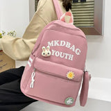 Nylon Women Backpack Letter Printed Shoulder Bag School Bag