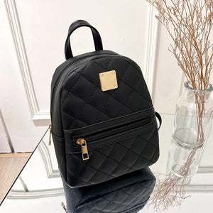 PU Leather Women Small Shoulder Bag School Knapsack Teenage Girls Female