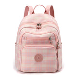 Plaid Waterproof Backpack for Women School Bags Female