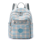 Plaid Waterproof Backpack for Women School Bags Female