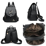 Women's Leather Backpack Purse Shoulder Bag Large Capacity Daypack