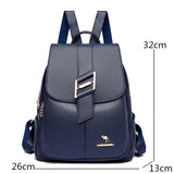 Women's Leather Backpack Purse Shoulder Bag Large Capacity Daypack