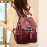 Leather Backpack Purse for Women Large Capacity School Bag