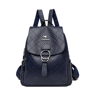 Leather Backpack Purse for Women Large Capacity School Bag