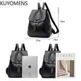 Leather Backpack Purse for Women Large Capacity School Bag