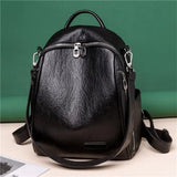 Women's PU Schoolbag Backpack Shoulder Bag Rucksack