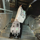 Gray Youth Unique School Bag Unisex High Street Style Personality
