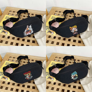 Mask Print Waist Pack Crossbody Bag for Men Women