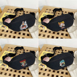 Mask Print Waist Pack Crossbody Bag for Men Women