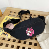 Mask Print Waist Pack Crossbody Bag for Men Women
